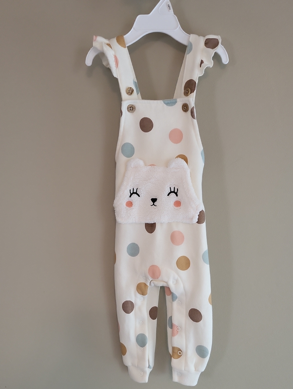 Polka Dot overalls with animal face